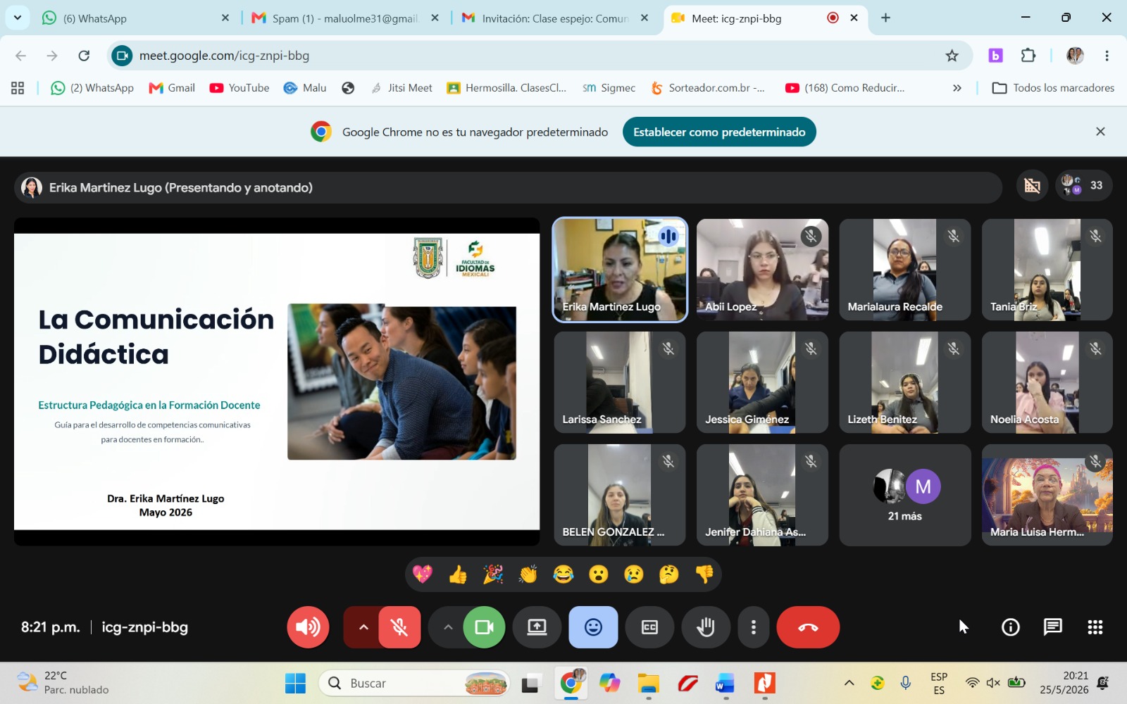 UPE Franco y la Universidad Autónoma de Baja California desarrollaron Clase Espejo Internacional sobre comunicación didáctica